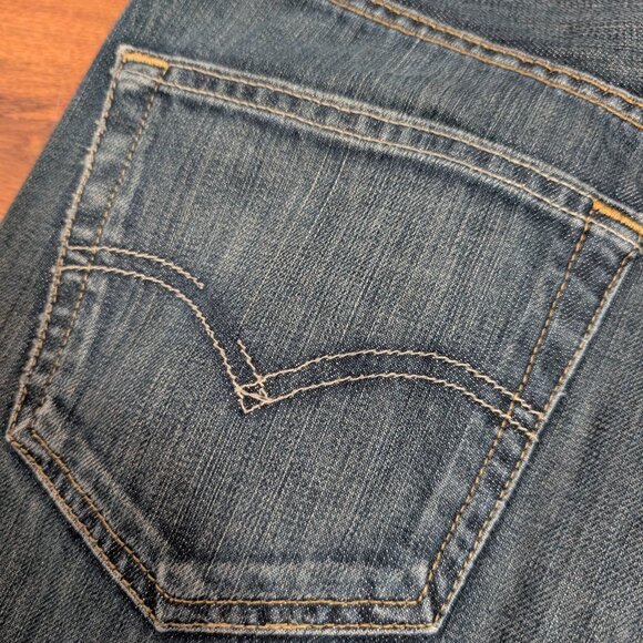 Levis 501 Denim Jeans Mens 31x30 Dark Wash Blue Straight - Picture 6 of 9